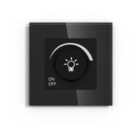 Interruttore a manopola rotante for pannello di controllo della velocità della ventola con cornice in vetro e dimmer della luce, 1 pz.(Dimmer Switch Black)