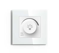 Interruttore a manopola rotante for pannello di controllo della velocità della ventola con cornice in vetro e dimmer della luce, 1 pz.(Dimmer Switch White)