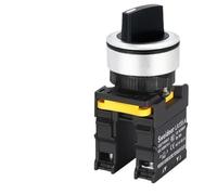 Interruttore a manopola selettore da 30 mm LED 1NO/2NO/1NO1NC 2/3 posizioni Interruttore rotante momentaneo autobloccante con luce 12V 24V 220V10A(1NO1NC_3 POSITION MOMENTARY_12V)