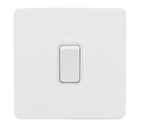 Interruttore a Parete AC 250 V, Interruttore a Pannello in Acciaio Inossidabile Bianco a Doppio Comando a Banda Singola 86x86mm, Interruttore Elettrico Quadrato con Base PC