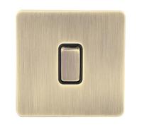 Interruttore a Parete AC 250V 50Hz, 86x86mm Interruttore a Pannello in Acciaio Inossidabile Color Ottone Anticato con Doppio Comando, Interruttore Elettrico Quadrato con Base in PC