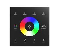 Interruttore a parete con pannello touch for decodifica DMX 512 da 12-36 V, controller RGBW con uscita a parete e segnale T13, controller for strisce luminose a LED(Black)