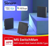 Interruttore a parete intelligente SONOFF M5 Matter 80/86 Type SwitchMan WIFI con pulsante e telaio R5, telecomando per Alexa e Google Home
