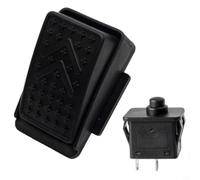 Interruttore a pedale per auto elettrica per bambini da 6 V/12 V, interruttore a leva del gas a 2 pin e pulsante di reset, ricambio per veicoli giocattolo Ride-On, facile installazione, nero/rosso, 1