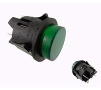 Interruttore a pressione da incasso, ø 25 mm, 250 V, 16 A, verde illuminato, spina piatta 6,3 mm