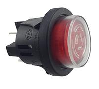 Interruttore a pressione PS18-16 con copertura impermeabile, diametro di incasso 25 mm, 250 V, 16 A, rosso, illuminato push--on spinta, spina piatta 6,3 mm