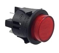 Interruttore a pressione PS18-16 da incasso ø 25 mm, 250 V, 16 A, rosso acceso, spina piatta 6,3 mm
