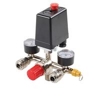 Interruttore a pressione regolabile per pompe compressore d'aria auto, 90-125, 220 V, distributore regolatore di scarico, valvole di controllo con manometro, parti del compressore d'aria, accessori