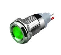 Interruttore a pulsante 1 pz. Spia di segnalazione a LED in allumina con filo pilota(Green Led(BLACK),12MM(FLAT)_BLACK OXIDE(1PCS)_380V(BLACK))