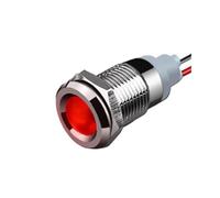 Interruttore a pulsante 1 pz. Spia di segnalazione a LED in allumina con filo pilota(Red Led(BLACK),6MM(FLAT)_BLACK OXIDE(1PCS)_380V(BLACK))