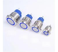 Interruttore a pulsante 12/16/19/22mm Luce LED 3V 6V 12V 24V 220V(Blue,19MM_FIXED SELF-LOCKING_12-24V)