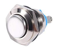 Interruttore a Pulsante 12 Volt in Metallo Barca, Pulsante Impermeabile in Metallo Momentaneo Impermeabile 16mm per Auto Interruttore ON OFF Clacson Interruttore Auto-reset Argento