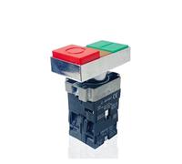 Interruttore a pulsante a due posizioni da 22 mm con spia rossa-verde XB2-BW8465, reset momentaneo, rettangolare, NO NC(24V)