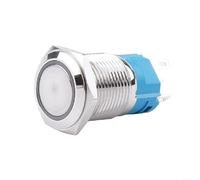 Interruttore a pulsante a LED in acciaio inox da 19 mm, impermeabile e antivandalo, interruttore momentaneo per 12 V 24 V (giallo)