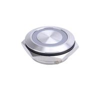 Interruttore a pulsante a pressione momentanea breve Mini senza LED, 5 pezzi, anello LED da 25 mm, 3V5V6V, 12V24V, 110V220V, alimentazione elettrica senza luce LED.(Green LED,STAINLESS STEEL_3V)
