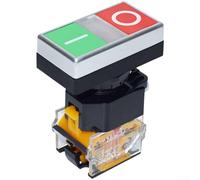 Interruttore a pulsante, arresto di avvio a 2 pulsanti con indicatore LED, classificazione IP40, alloggiamento in plastica ABS, uso industriale del pannello di controllo (LA38-11/RG)