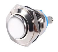 Interruttore a Pulsante Autobloccante, 12V 16mm Acciaio Inossidabile Impermeabile Interruttori per Auto Pulsante Momentaneo in Metallo Sull'interruttore del Clacson Argento