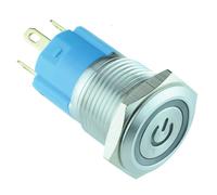 Interruttore A Pulsante Bianco LED Vandal Resistant 16Mm 12V