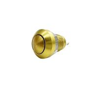 Interruttore a pulsante colorato per campanello in metallo istantaneo da 8 mm, impermeabile, adatto per motori di auto, PC, avviamento del bloccasterzo dell'interruttore(Yellow)
