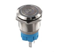 Interruttore a pulsante compatto in metallo da 19 mm con LED per 12 24 V, IP66, antivandalo e resistente alle intemperie (verde)