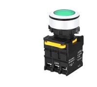Interruttore a pulsante con ripristino momentaneo impermeabile da 30 mm Interruttore a pulsante di alimentazione autobloccante con luce 12V 24V 380V 1NO 1NC(WHITE,2NO_FIXED SELF-LOCKING_24V)