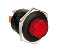 Interruttore a pulsante con spia a Led 12/24V Rosso 5A max. due funzioni: sempre
