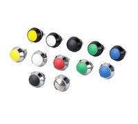 Interruttore a pulsante da 12 mm 12 V 220 V On Off Start Stop Momentaneo(Yellow head.silver,12MM_SCREW PINS_SELF-RESET)