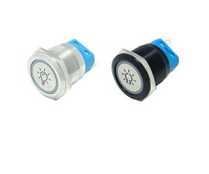 Interruttore a pulsante da 16/19/22 mm Luce LED Start Stop(Brown,16MM WITH SOCKET_SELF-RESET (BLACK)_LED YELLOW)