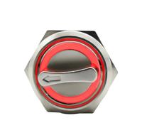 Interruttore a pulsante da 22 mm a 2 o 3 posizioni, DPDT, illuminato, selettore rotativo in metallo con LED, impermeabile, 5 V, rosso, verde, bianco(Red Led,LATCHING_2 POSITION_3-6V)