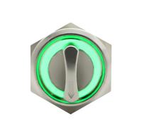 Interruttore a pulsante da 22 mm a 2 o 3 posizioni, DPDT, illuminato, selettore rotativo in metallo con LED, impermeabile, 5 V, rosso, verde, bianco(Green Led,MOMENTARY_3 POSITION_3-6V)