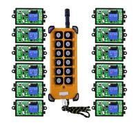 Interruttore A Pulsante Della Gru Interruttore Relè Di Controllo Remoto RF A Lungo Raggio DC12V 24V 1CH Da 3000 M For Luci/lampade/porte Da Garage, Tapparelle, Schermi Di Proiezione(DC12V)