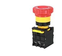 Interruttore a pulsante di arresto di emergenza a fungo da 22 mm con interruttore di arresto di emergenza luminoso Interruttore di avviamento elettrico di controllo 220 V 10 A NC(NO Base,1NO1NC_24V)