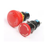 Interruttore a pulsante di arresto di emergenza a fungo da 3/6 pin da 30 mm Foro di montaggio da 16 mm 1NO1NC/2NO2NC Interruttore di arresto di emergenza a scatto(6pins-X,1 pc)