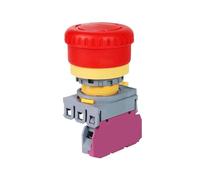 Interruttore a pulsante di arresto di emergenza in plastica da 22 mm, FXBY6, autobloccante, 10A, 1NO, 1NC, con tappo a fungo rosso (3NC)