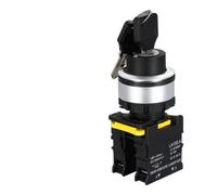 Interruttore a pulsante di selezione chiave da 30 mm, 2 o 3 vie, reset momentaneo, blocco automatico, on/off, 12 V, 24 V, 220 V (2 Posizione (A Type),1NO_SELF-RESET)