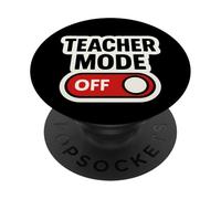 Interruttore a pulsante di spegnimento per insegnante, pausa di primavera, estate, fine anno PopSockets PopGrip Adesivo