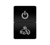 Interruttore a pulsante doppio arancione, luce bianca, 12 per auto, adatto per Toyota 4 Runner, Carolla, Hilux, Prado, Landcruiser,adatto per RAV4 HiAce(POWER RADIO)