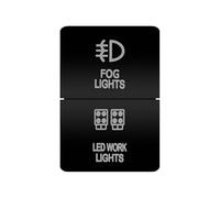 Interruttore a pulsante doppio arancione, luce bianca, 12 V, per auto, adatto per Toyota 4 Runner, Carolla, Hilux, Prado, Landcruiser, RAV4, HiAce.(FOG WORK)