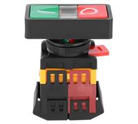 Interruttore a pulsante doppio, interruttore a pulsante AS-22/25N con pulsante momentaneo, accensione/spegnimento della luce LED 73 x 55 x 28 mm, 24 V/220 V/380 V (220 V)