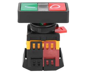 Interruttore a pulsante doppio, interruttore a pulsante AS-22/25N con pulsante momentaneo accensione/spegnimento della luce LED 73 x 55 x 28 mm 24 V/220 V/380 V (220 V)