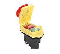 Interruttore a pulsante elettromagnetico impermeabile con arresto di emergenza | Interruttore ON/OFF 16A per macchina da taglio industriale, sega da banco, trapano, smerigliatrice