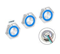 Interruttore a pulsante impermeabile compatto set di 3 luci LED per un facile ca