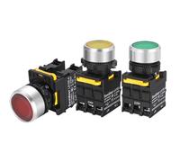 Interruttore a pulsante impermeabile con LED da 22 mm, pulsante di alimentazione autobloccante con reset momentaneo e luce 12 V 24 V 220 V 10 A 1 NO(Green,2NO_FIXED SELF-LOCKING_12 V)