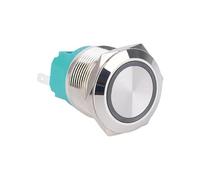 Interruttore a pulsante in acciaio inossidabile illuminato a LED con anello illuminato da 5 V CC, con simbolo e cablaggio, 10 pezzi.(Latching,COMMON POSITIVE_110V)