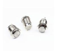 Interruttore a pulsante in acciaio inossidabile piatto rotondo momentaneo da 12 mm, pulsante di accensione for auto, clacson, altoparlante, campanello, ripristino automatico, 1 pz.(Flat head)