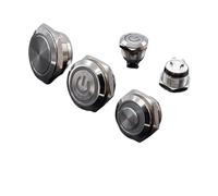 Interruttore a pulsante in metallo 12mm 16mm 19mm 22mm a corsa corta momentaneo autoripristinante Acceso Spento Acciaio inossidabile 6V 12V 24V(19MM_HIGH HEAD_3-6V)