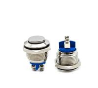 Interruttore a pulsante in metallo 16 mm 1NO con testa piatta alta, reset momentaneo, terminale a vite for motore auto, campanello, alimentazione PC, 1 pz.(High Head)