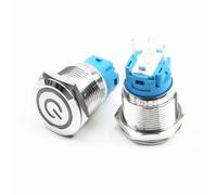 Interruttore a pulsante in metallo con luce LED da 19 mm, fissaggio momentaneo, campanello, avviamento motore automatico, alimentazione PC 12 V 24 V, 1 pz.(WHITE,MOMENTARY_3V)
