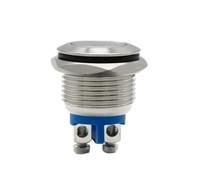 Interruttore a pulsante in metallo con reset momentaneo impermeabile a testa piatta alta 16 mm 1NO, terminale a vite, interruttore di alimentazione for PC, campanello del motore dell'auto(Flat Head)