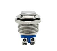 Interruttore a pulsante in metallo con reset momentaneo impermeabile a testa piatta alta 16 mm 1NO, terminale a vite, interruttore di alimentazione for PC, campanello del motore dell'auto(High Head)